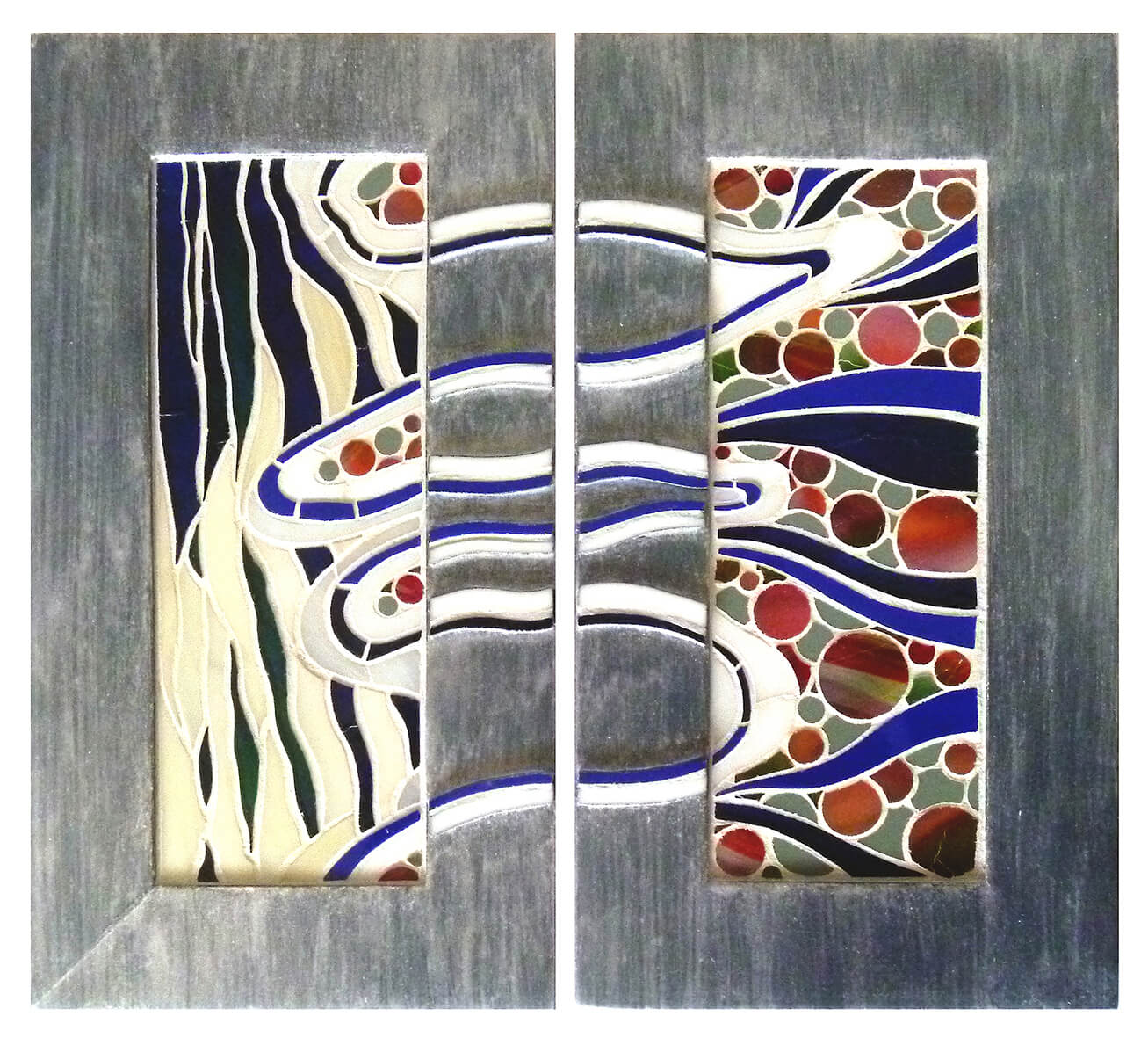 Mosaïque Diptyque Dune Verre vitrail 32,5x17x5cm