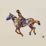 Mosaïque La Cavalière pâte de verre 60x40cm
