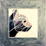 Mosaïque chat - Verre vitrail - 30x30cm